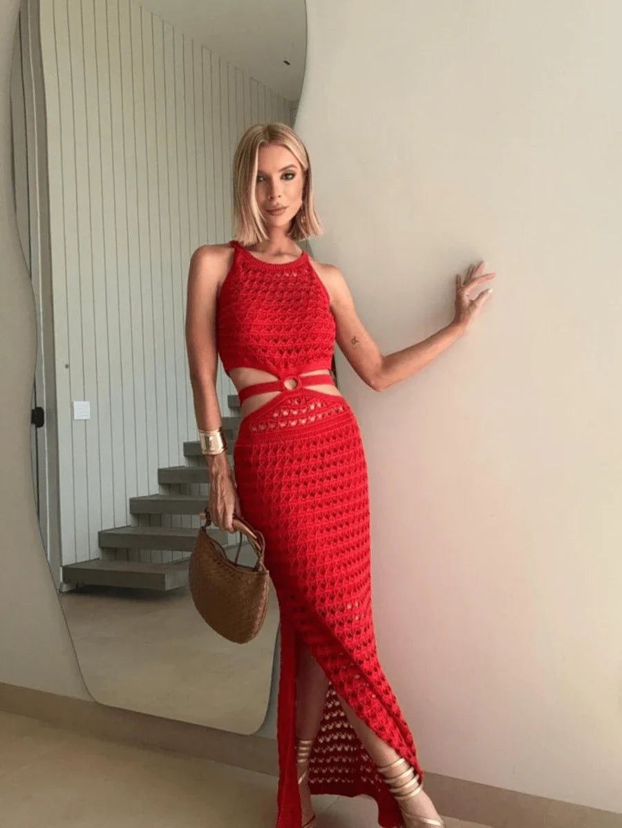 Vestido em Tricot Modal  Longo Ingrid