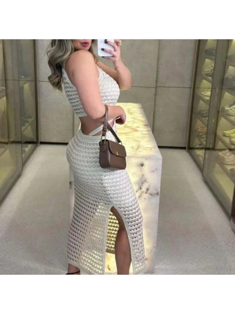 Vestido em Tricot Modal  Longo Ingrid