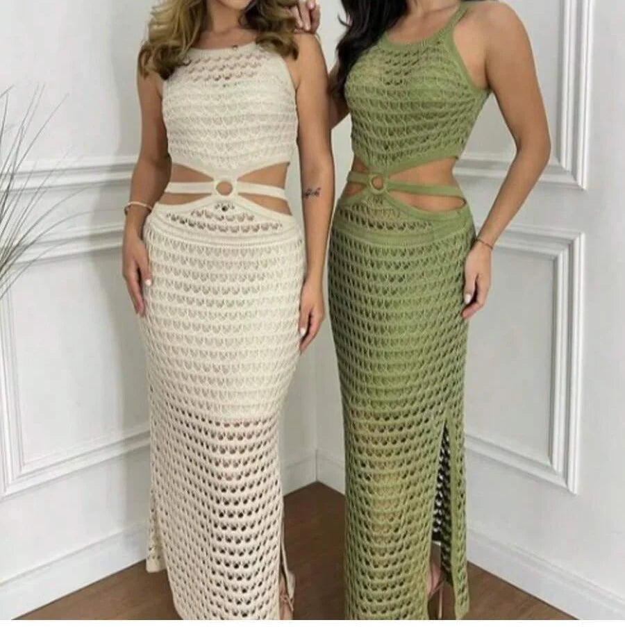 Vestido em Tricot Modal  Longo Ingrid