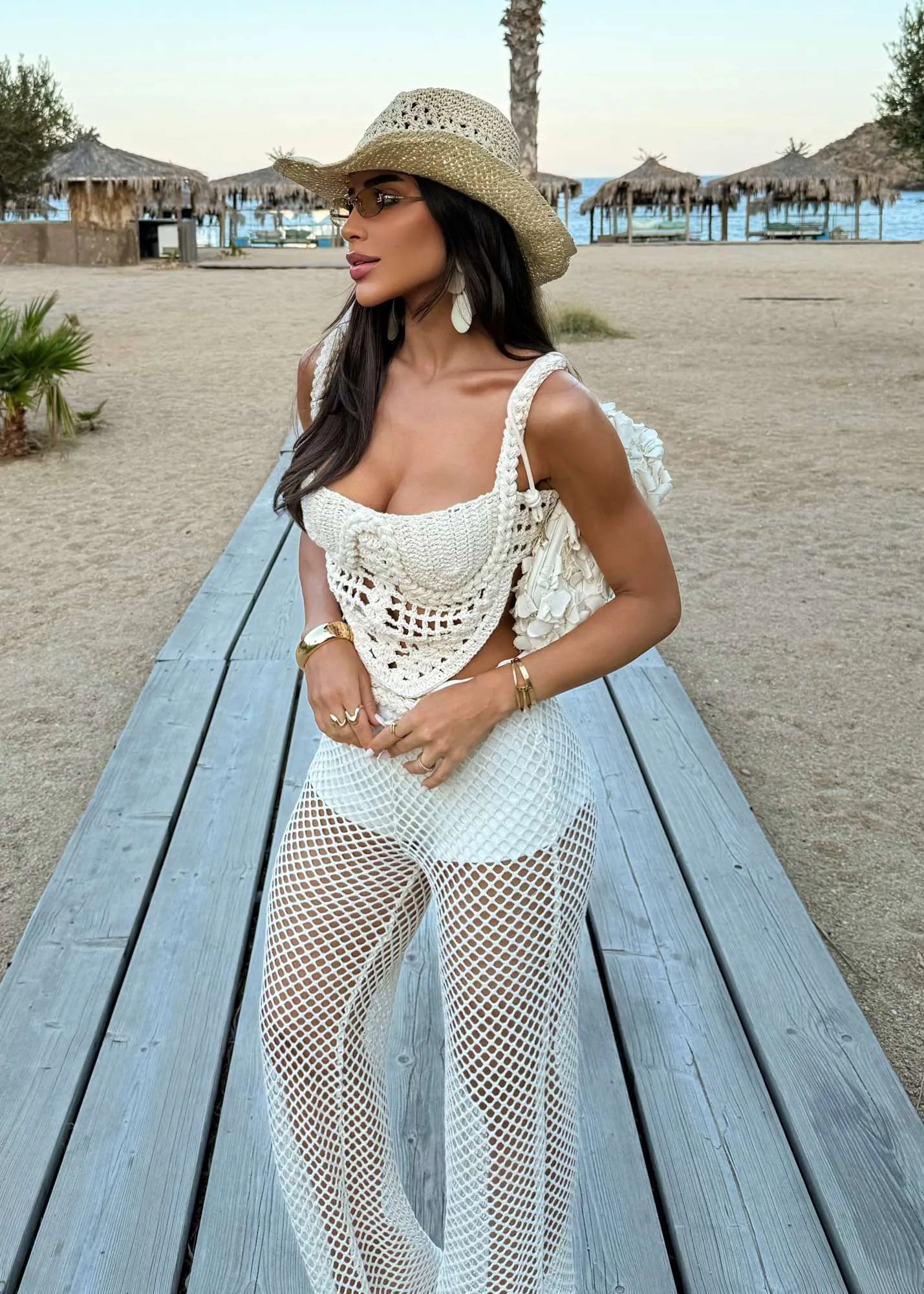 Conjunto em Tricot Fio Lurex Bali – Off White