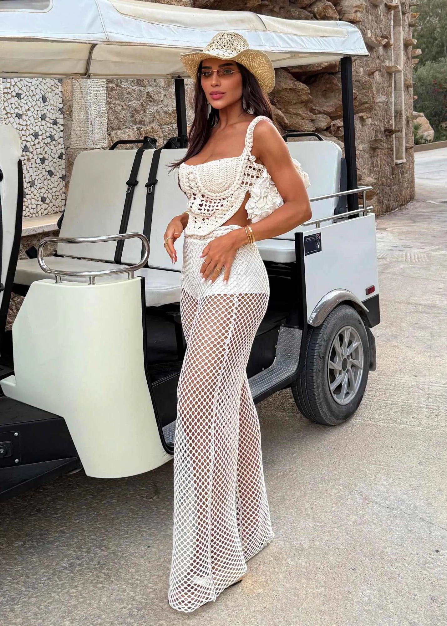 Conjunto em Tricot Fio Lurex Bali – Off White